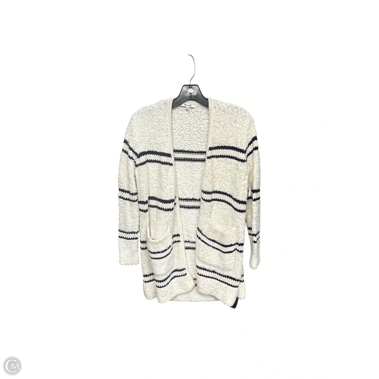 Sweater Cardigan By Madewell In Blue & White, Size: Xxs
