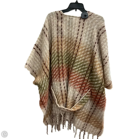 Poncho By Vince Camuto In Brown & Red, Size: Osfm