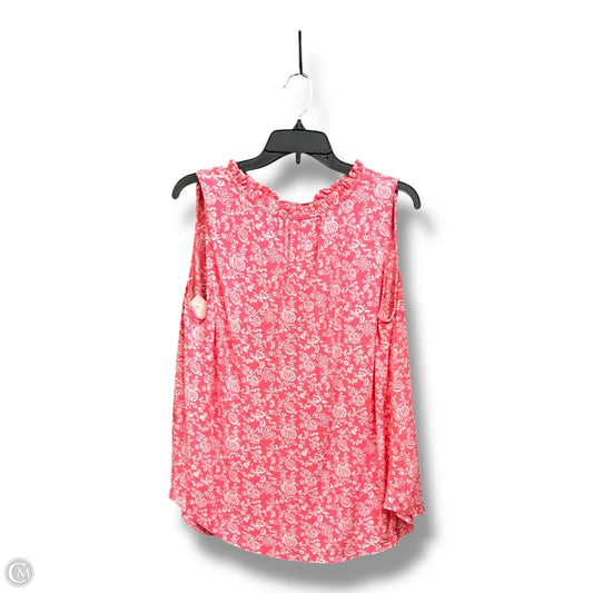 Top Sleeveless By Loft In Pink, Size: L