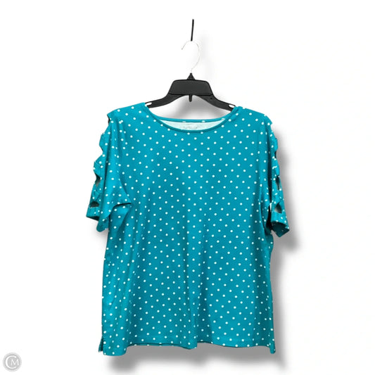 Top Short Sleeve By Kim Rogers In Polkadot Pattern, Size: Xl