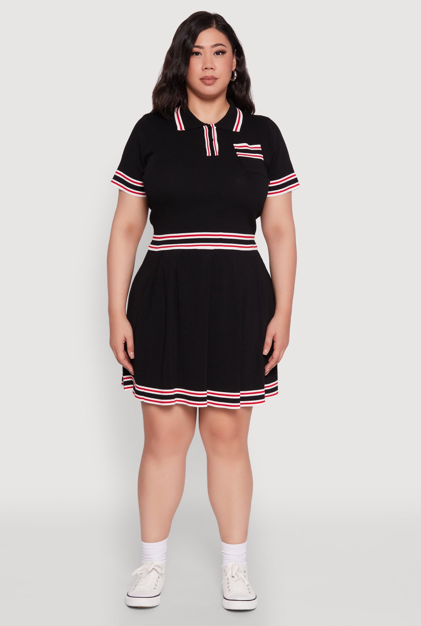 Plus Size Daisy Varsity Stripe Crop Top