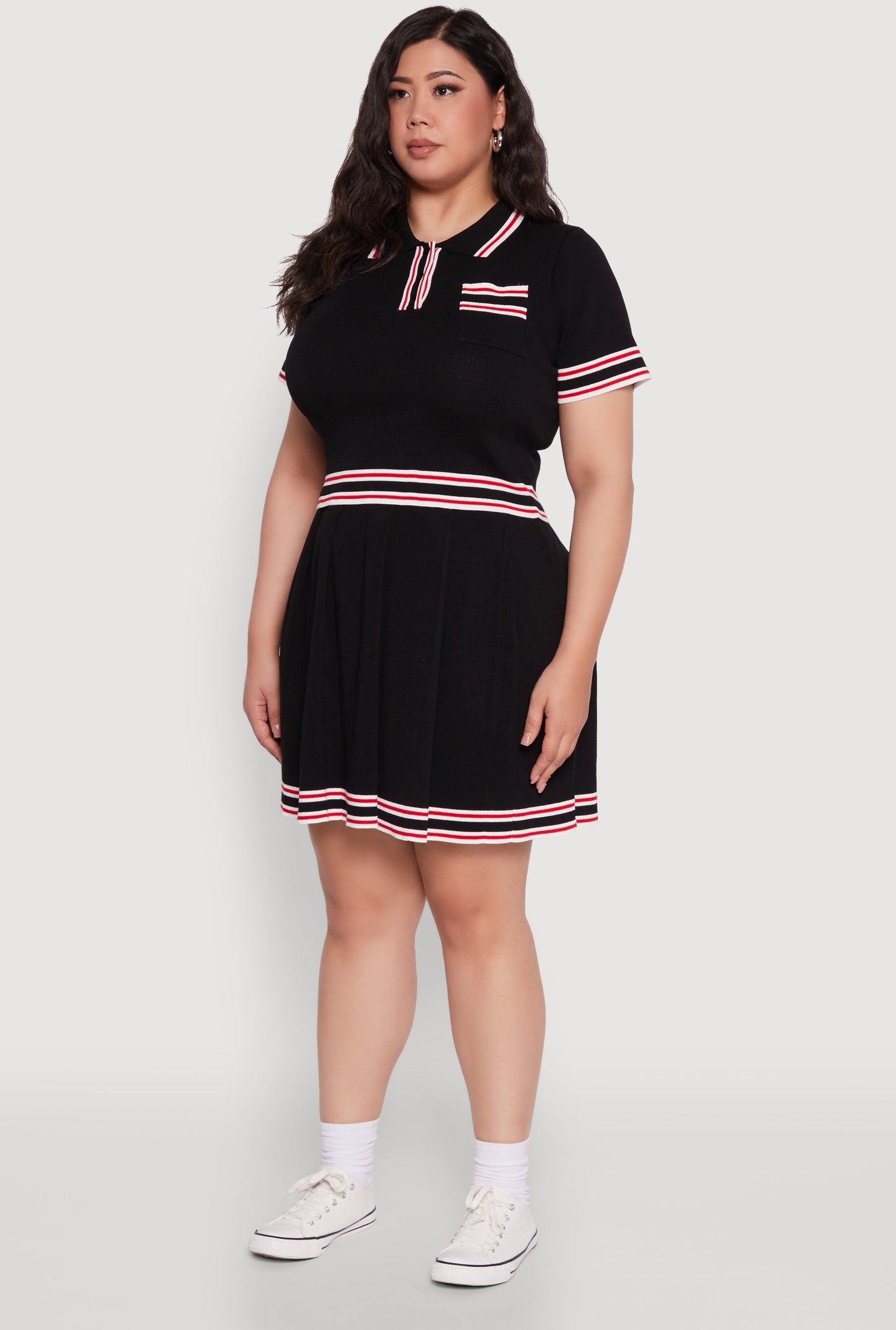 Plus Size Daisy Varsity Stripe Crop Top