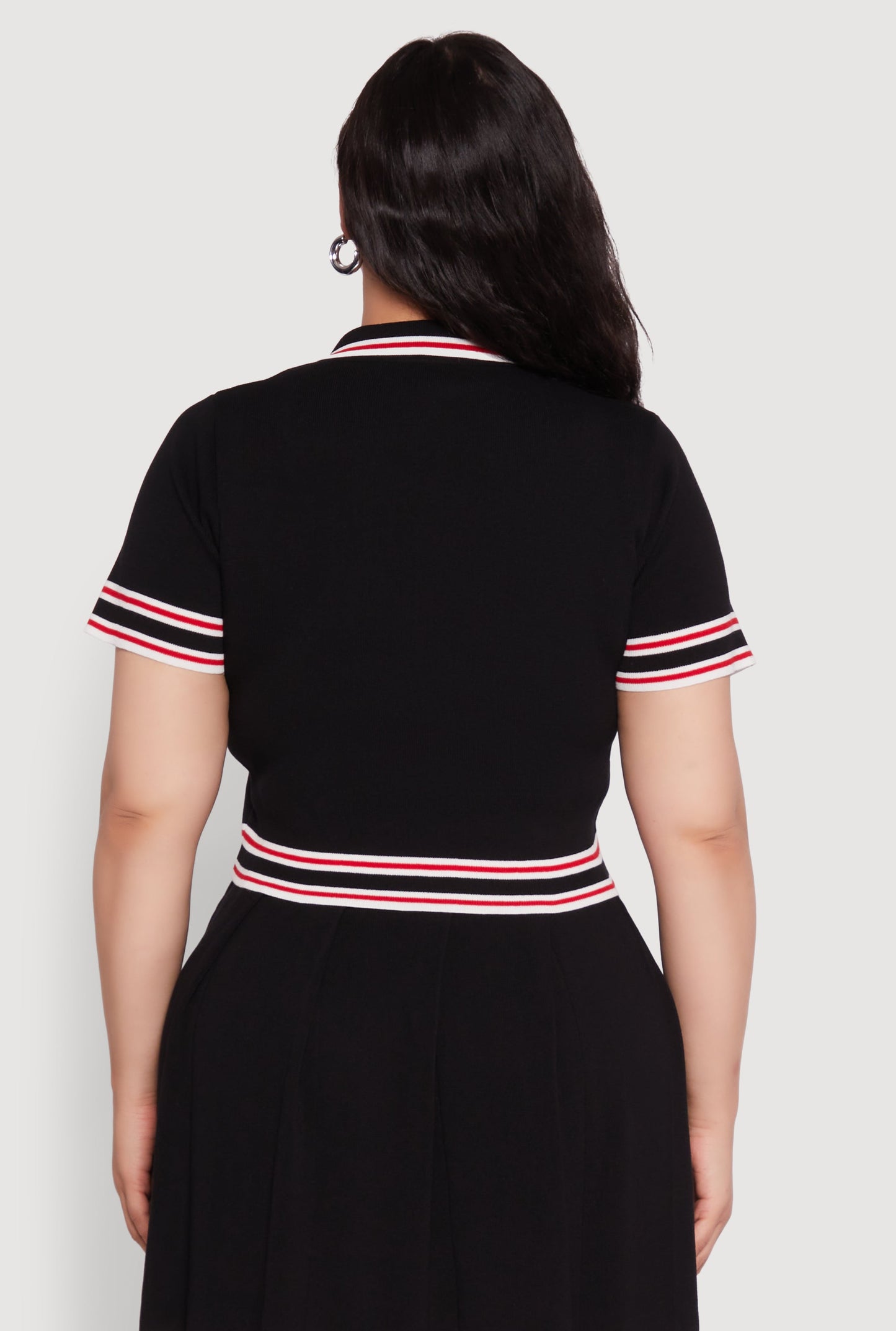 Plus Size Daisy Varsity Stripe Crop Top