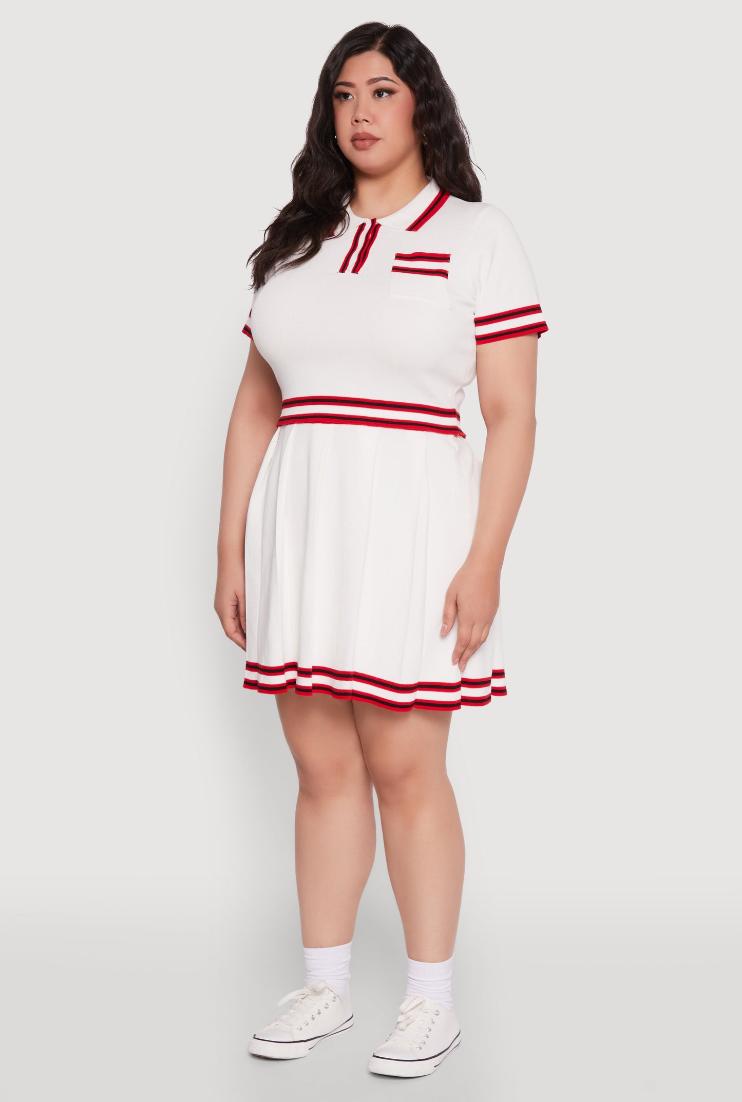Plus Size Daisy Varsity Stripe Crop Top