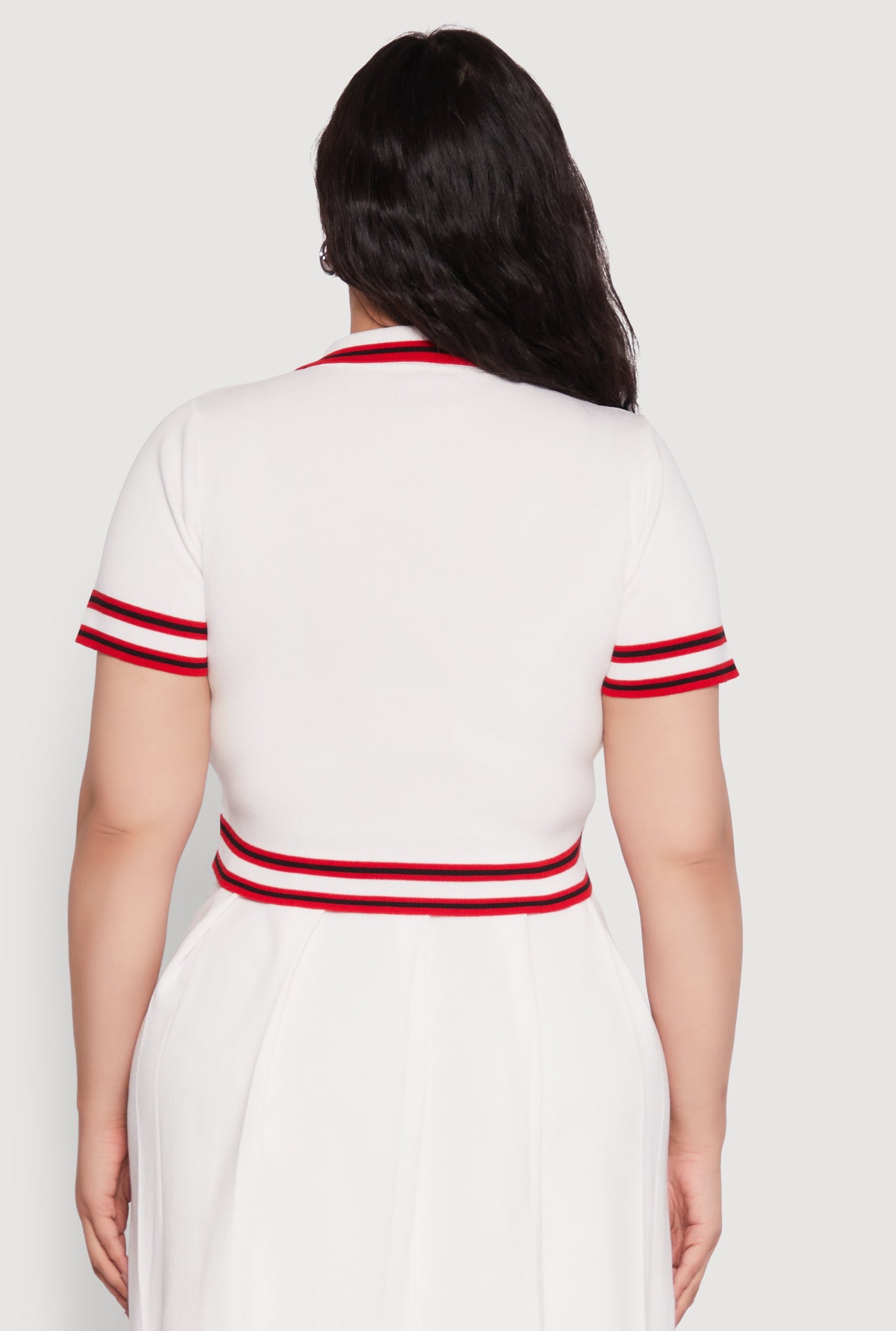 Plus Size Daisy Varsity Stripe Crop Top