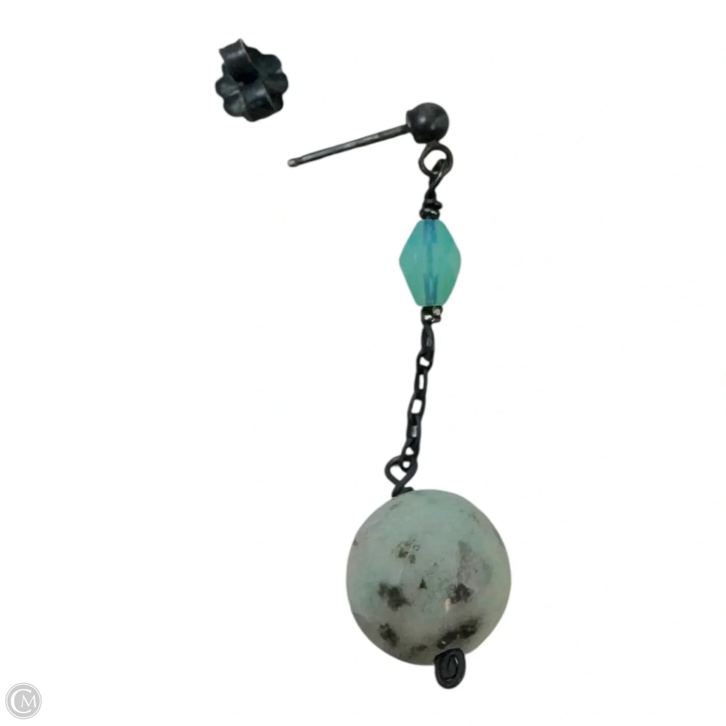 Blue Granite Sterling Silver Dangle Earrings