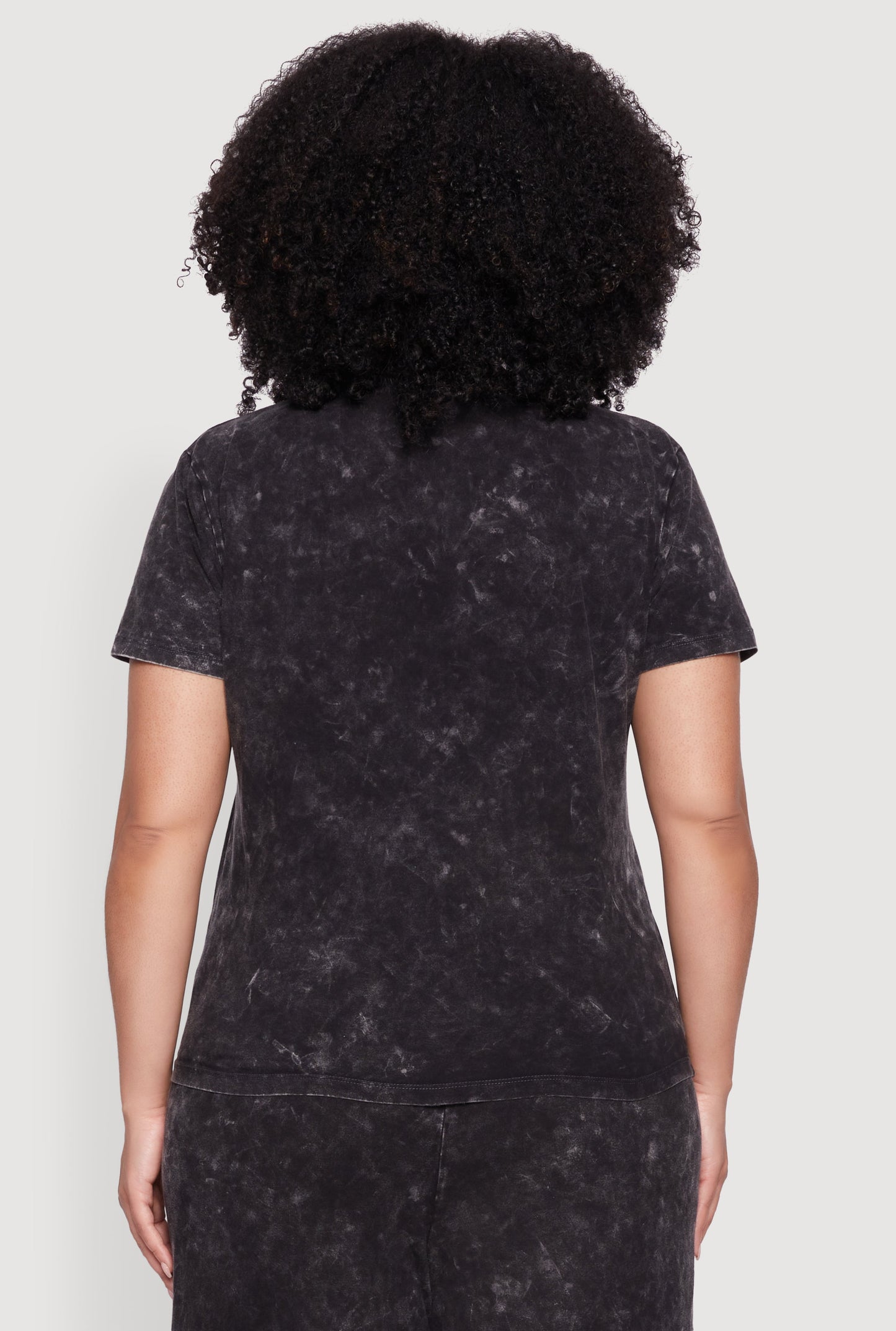 Plus Size Acid Wash Crew Neck Short Sleeve T-Shirt