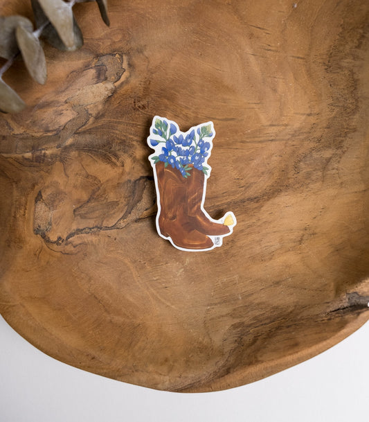Cowboy Boots and Bluebonnet Sticker