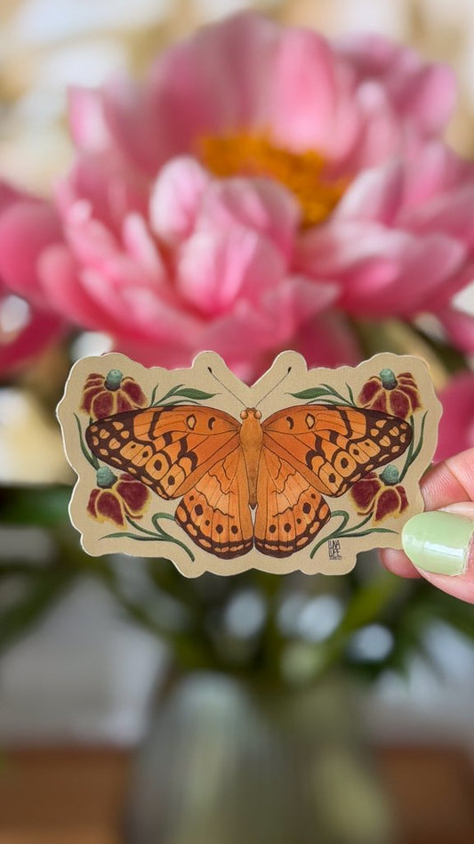 Orange Butterfly Sticker
