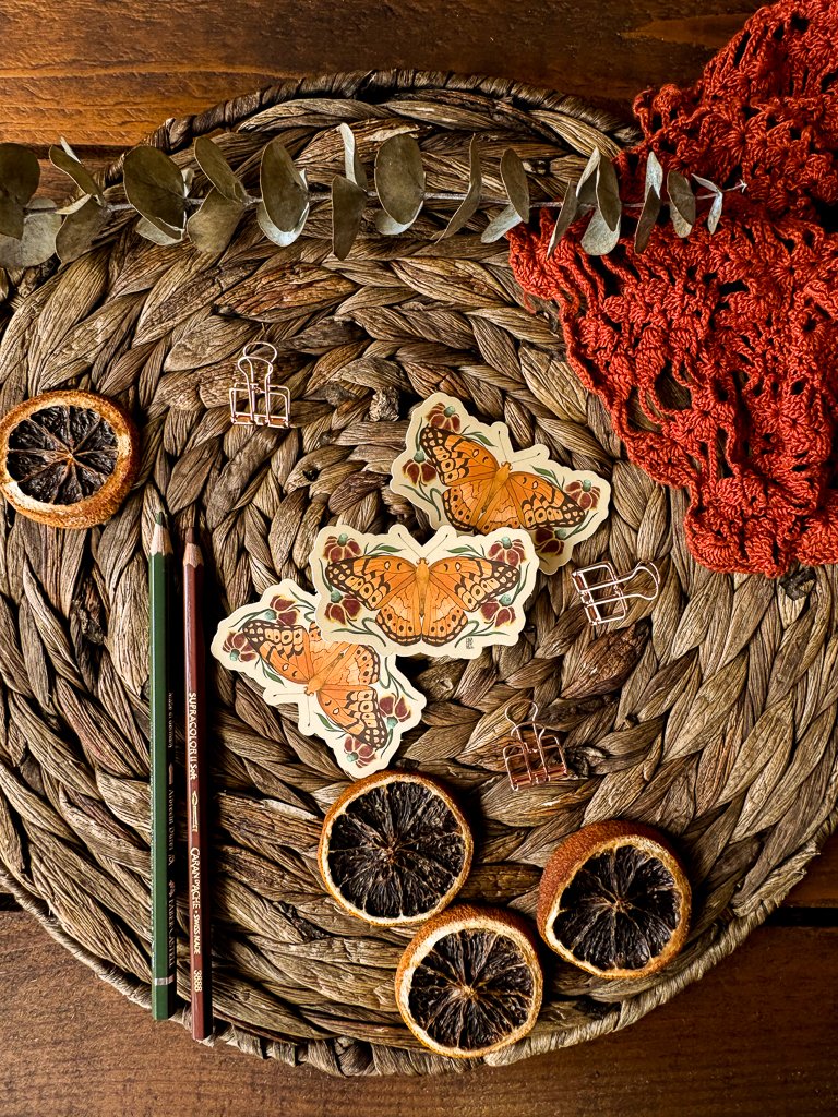 Orange Butterfly Sticker