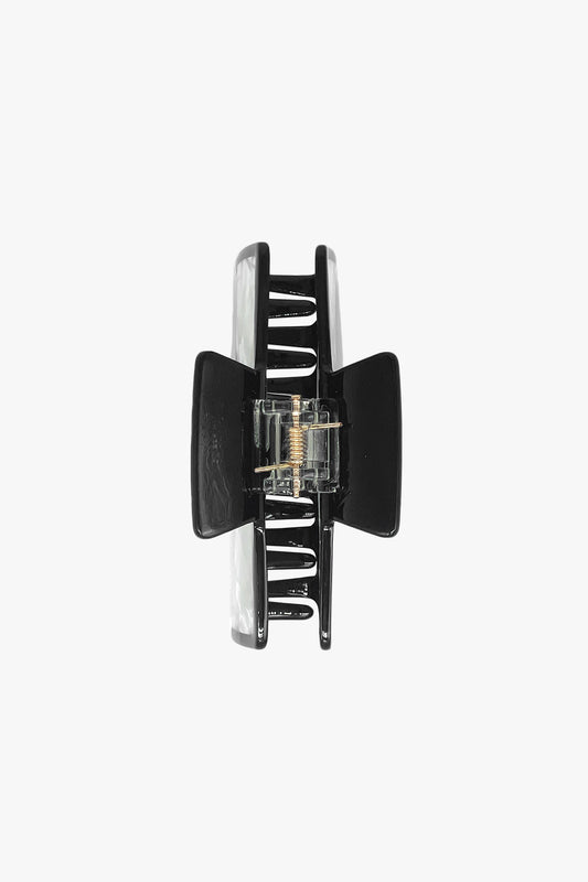 Art Deco Mother of Pearl & Black Rectangle Jaw Clip