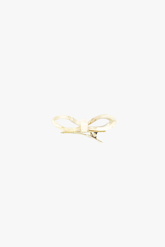 Love Puff Bow Side Clamp- Ivory