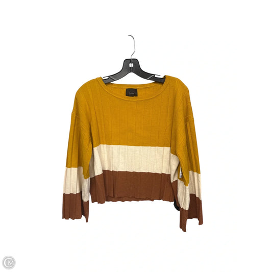 Sweater By Lumiere In Brown & Yellow, Size: S