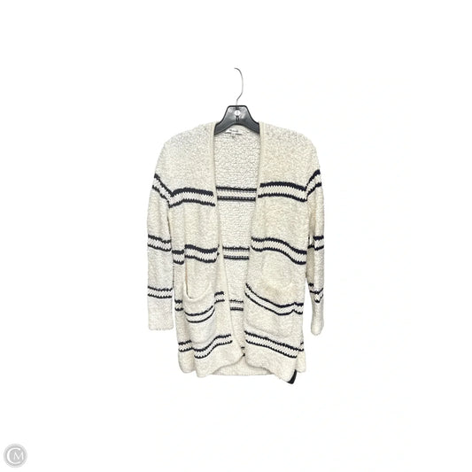 Sweater Cardigan By Madewell In Blue & White, Size: Xxs