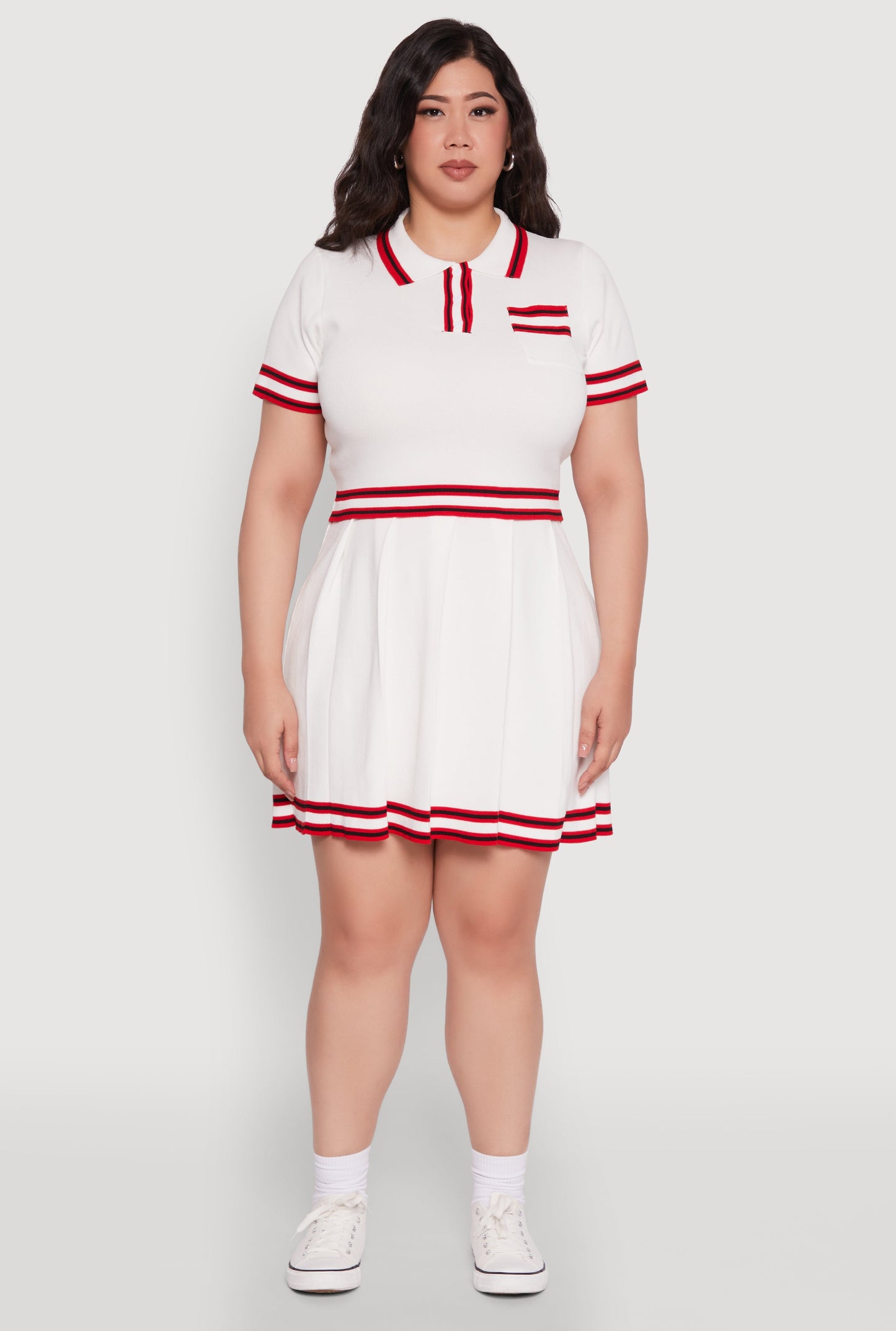 Plus Size Daisy Varsity Stripe Crop Top