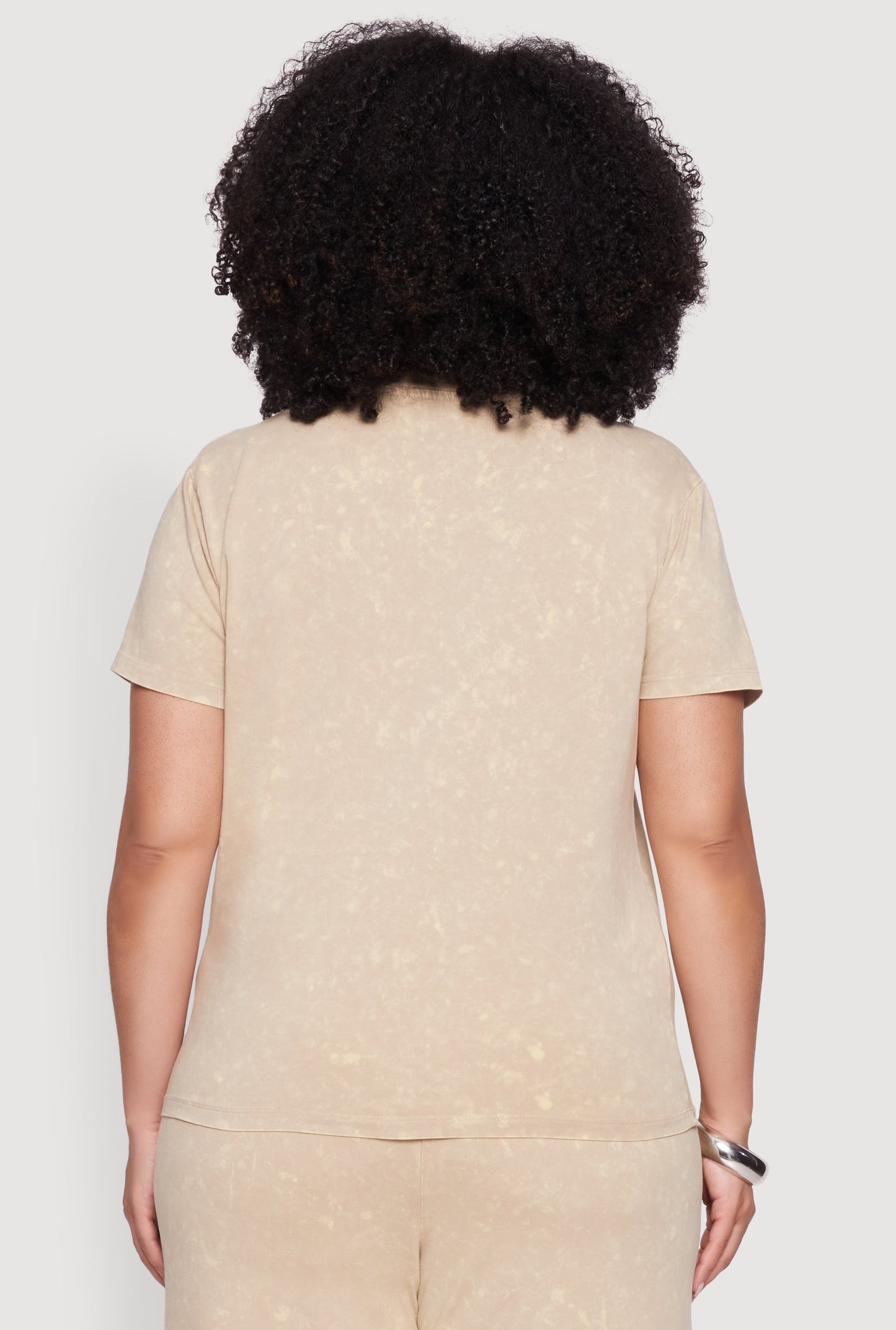 Plus Size Acid Wash Crew Neck Short Sleeve T-Shirt