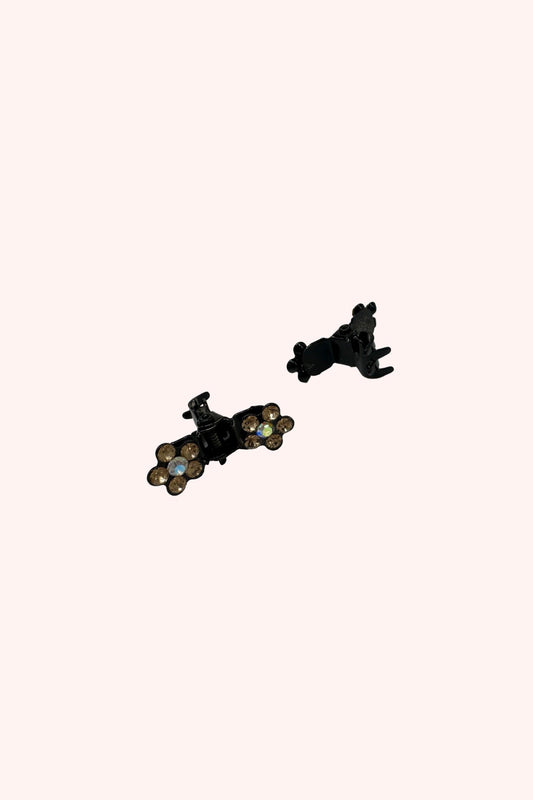 Baby Gemstone Daisy Jaw Clip Pair Gold